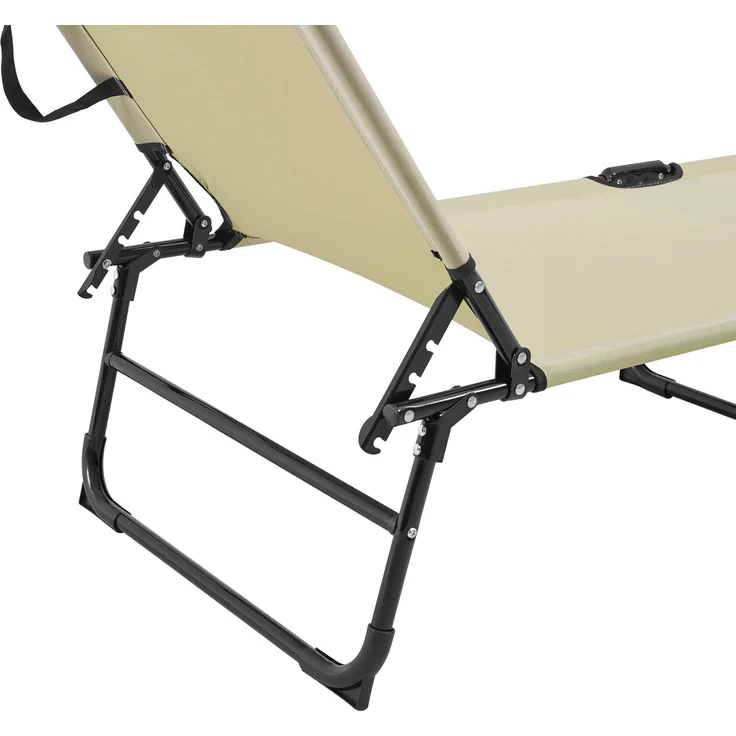2er Set Sonnenliege Lomeda mit Sonnendach 187x53x27cm Creme [casa. pro] – Bild 5