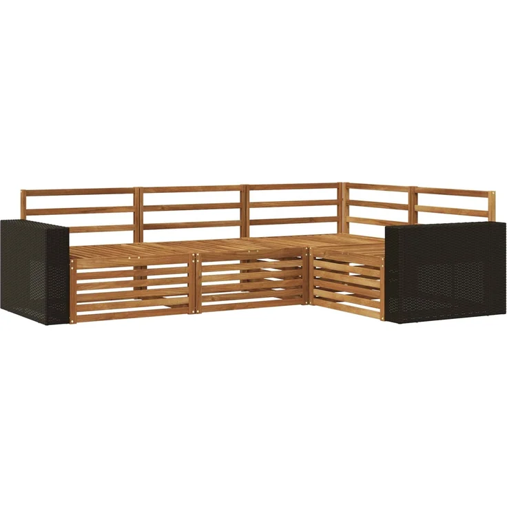 vidaXL Outdoor-Sofagarnitur 4 pcs Natur 255,5 x 176,5 x 73 cm 3383302 – Bild 2
