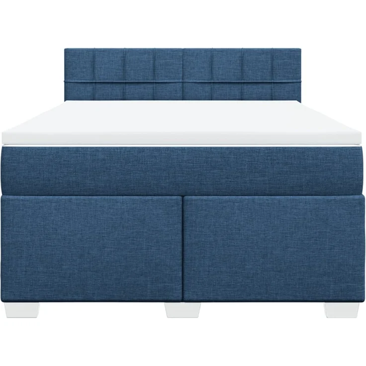 vidaXL Boxspringbett mit Matratze Blau 140x200 cm Stoff 3285917 – Bild 4