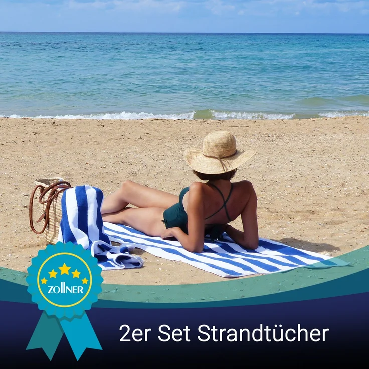 ZOLLNER Saunatuch, Zwirnfrottier (2-St), 70x180 cm, 100% Baumwolle, vom Hotelwäschespezialisten, Blau – Bild 6