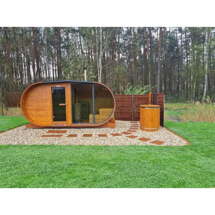 GardenAndPools Garten Sauna Panorama, Platz für ca. 6–10 Personen (sitzend) oder 3–5 Personen (liegend), 500 × 245 × 215 cm – Bild 1