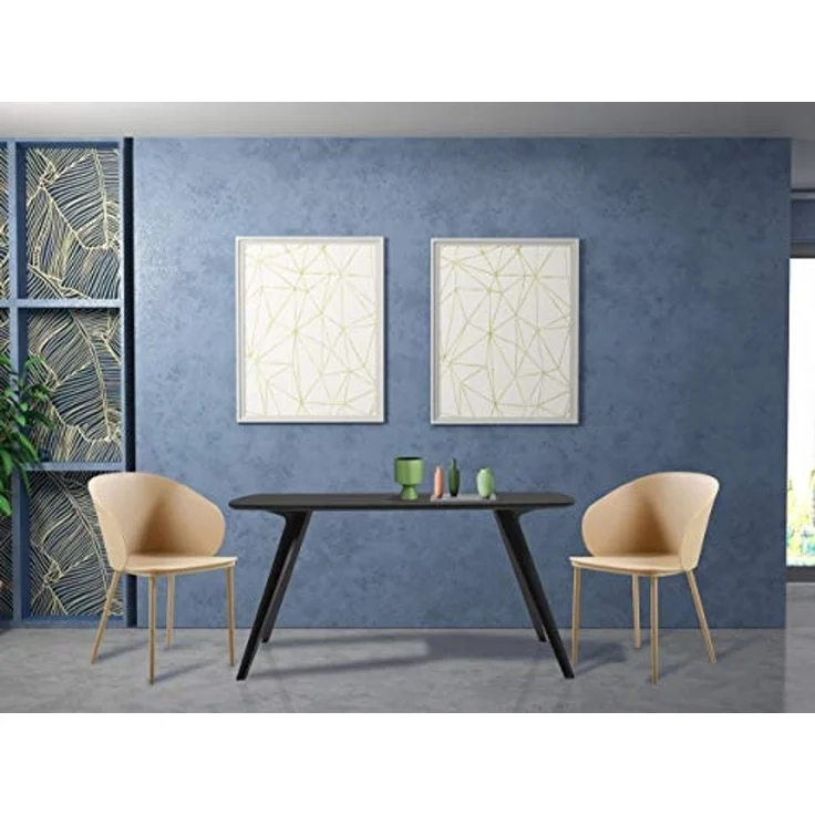 Homemania Stuhl Dalis, 2 Stück, Farbe Khaki aus Polypropylen und Metall für Büro, Wohnzimmer, Esszimmer, Küche, Schlafzimmer, Letto-Tavolo, L55xP56xA80,5 cm – Bild 2