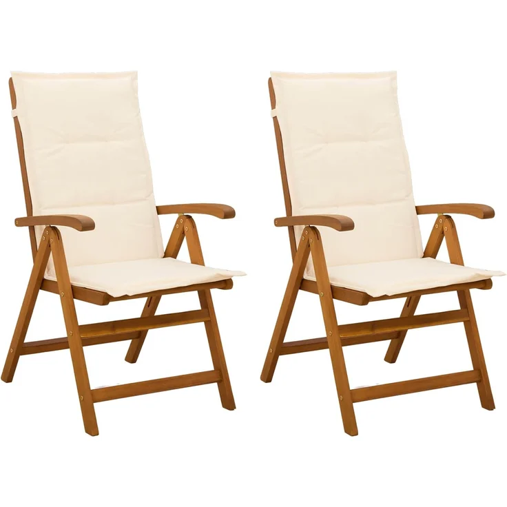 vidaXL Liegestühle für den Garten 2 stk. Natur Massivholz Akazie 42041427 – Bild 2