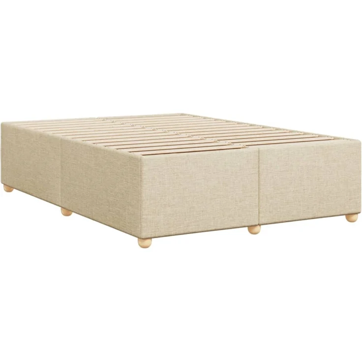 vidaXL Bettgestell ohne Matratze Creme 140x200 cm Stoff 3284741 – Bild 6