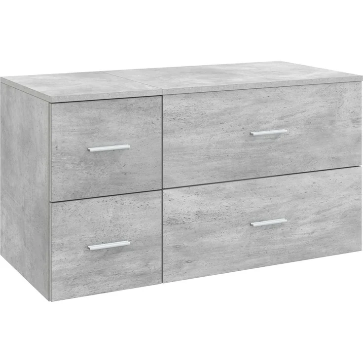 vidaXL Badezimmerschrank-Set 2 stk. Betongrau 92,5 x 44,5 x 50 cm 3404019 – Bild 2