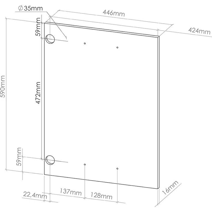 Küchenfront R-Line Artisan-Eiche 44.6x59 cm Möbelfront für den Hängeschrank Vicco – Bild 2