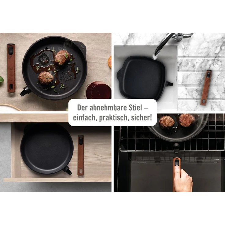 WOLL Schmorpfanne Eco Logic QXR Guss-Hochrandpfanne, Aluminiumguss (1-tlg), PFAS-freie Diamond-QXR - Beschichtung – Bild 3