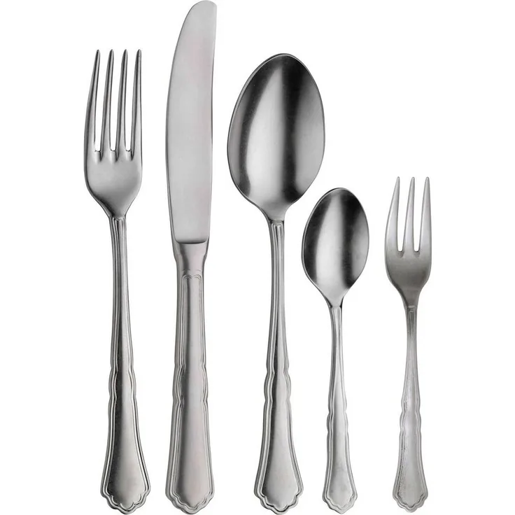 PINTINOX Besteck-Set Settecento Stone washed (30-tlg), 6 Personen, Edelstahl 18/10, Optik stonewashed