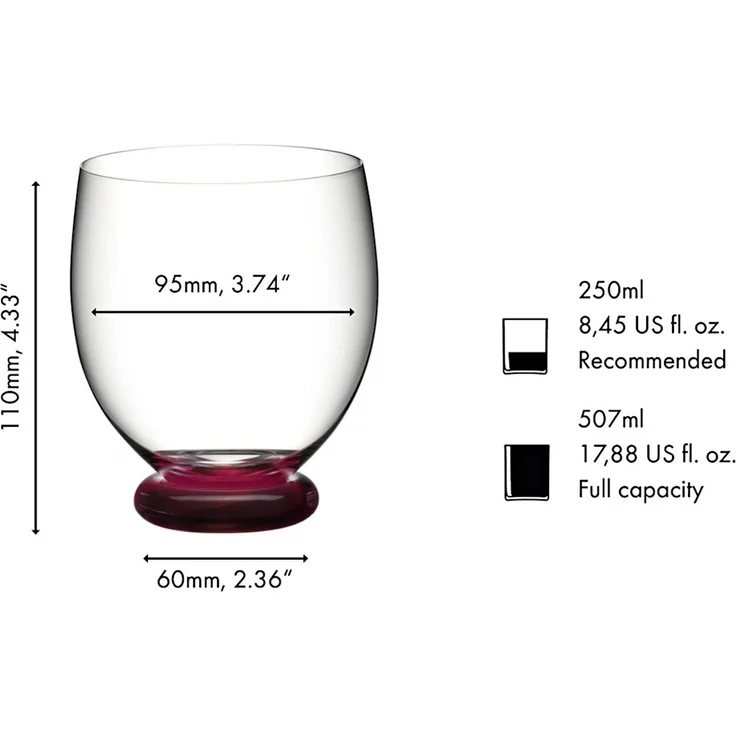 RIEDEL 4900/04DR FATTO A MANO Tumbler Grande - DRACHENROT, handgefertigt – Bild 2