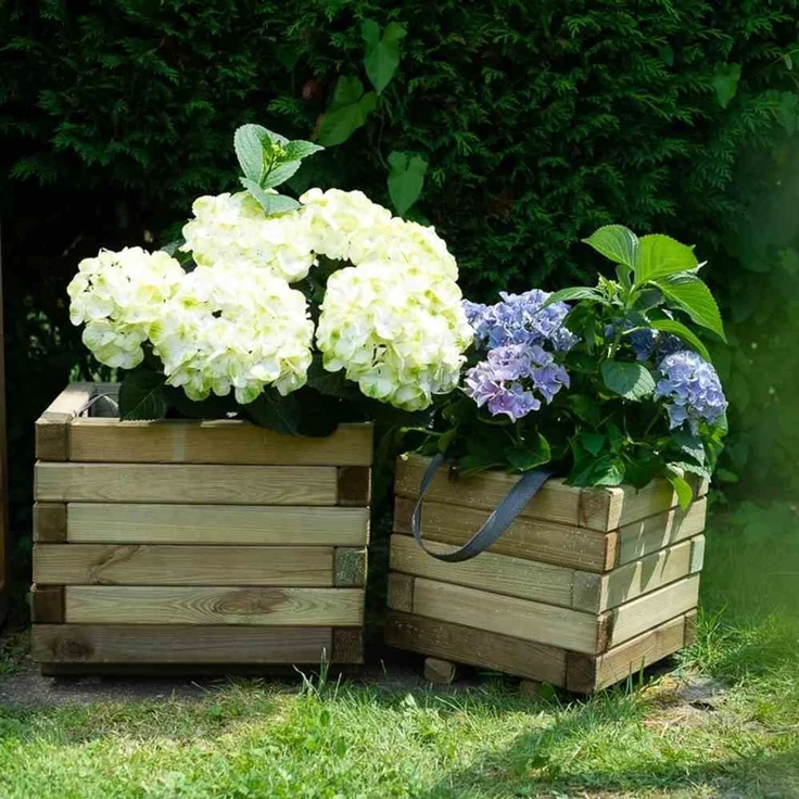 Taunus Pflanzkübel Modern 50 50x50x39 cm Kiefer FSC 100% kesseldruckimprägniert mit Trageschlaufen inkl. Geotextil – Bild 6