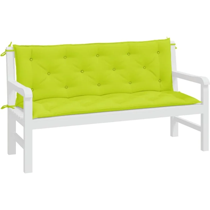 vidaXL Gartenbank-Auflagen 2 Stk. Knallgrün 150x50x7 cm Oxford-Gewebe 361708 – Bild 3