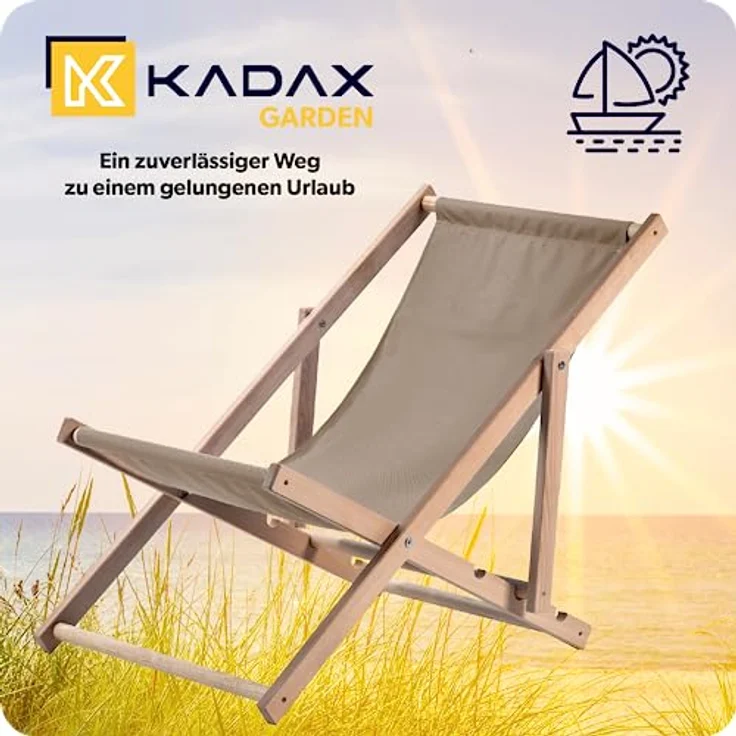 Kadax Holzliegestuhl Cappuccino, Klappstuhl aus Buchenholz, 53x80 cm, UV- und feuchtigkeitsbeständig, bis 120 kg Tragfähigkeit – Bild 3
