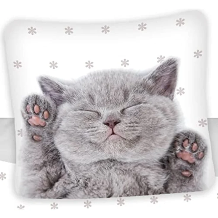 Carbotex Bettwäsche Katze - Bettwäsche-Set mit Katzenbaby-Motiv, 135x200 & 80x80 cm, Baumwolle, 100% Baumwolle – Bild 2