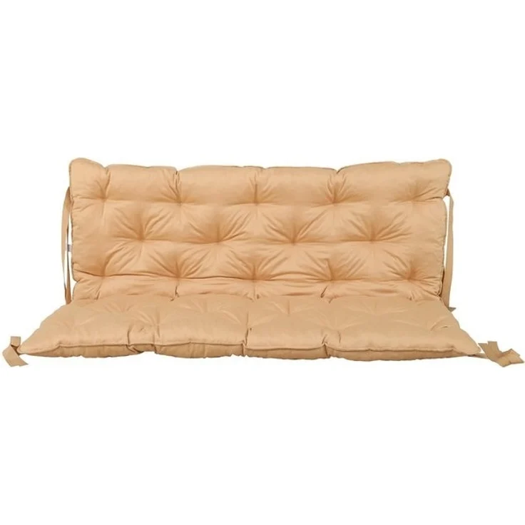 Home Feeling Bankauflage mit Rückenteil, Polsterauflage, ca. 120x98 cm, beige – Bild 4