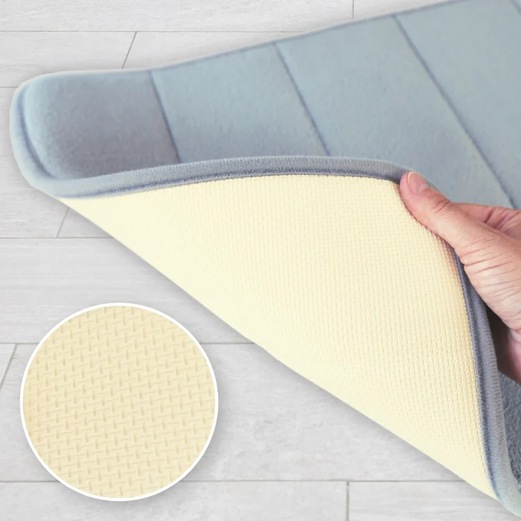 ELONEO Duschmatte rutschfest, rutschhemmend beschichtet, Visko-Füllung, angenehm, rutschhemmend, schnelltrockend, Polyester, 1, für Fußbodenheizungen geeignet, schnelltrocknend – Bild 2