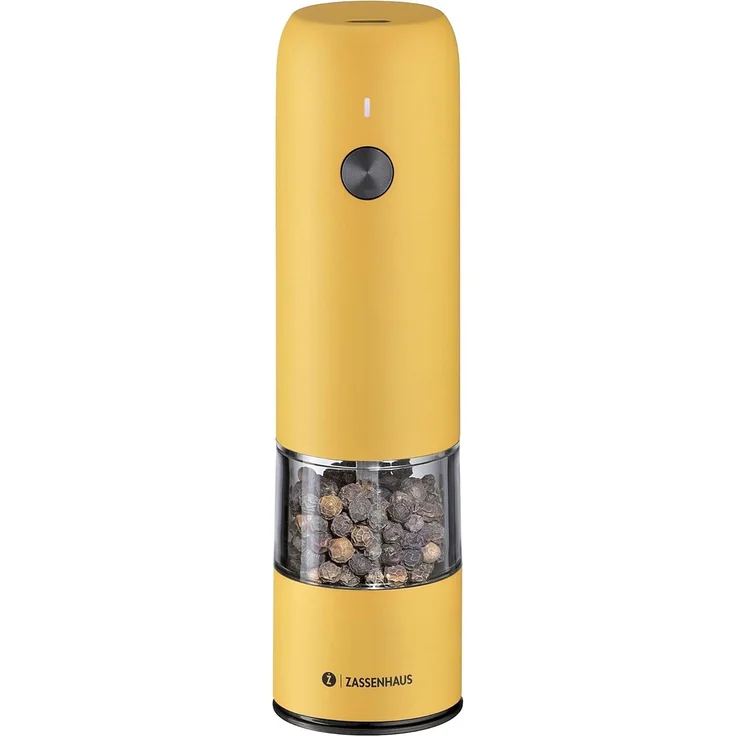 Pfeffermühle Salz- Gewürzmühle USB elektrisch 14cm ZASSENHAUS Köln gelb 033175 – Bild 1