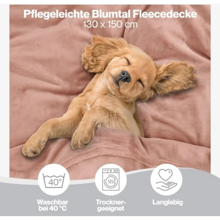 Wohndecke Kuschelige Fleecedecke, Oeko-Tex zertifizierte Decke, Blumtal – Bild 4