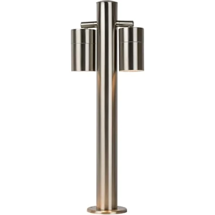 LUCIDE ARNE-LED Pollerleuchte, dreh- und kippbar, LED GU10-2x5W 2700K, IP44, Chrom Matt, Ø 6,3 cm – Bild 5