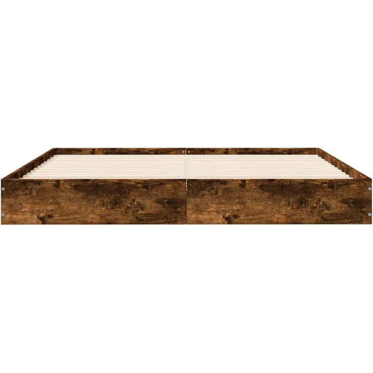 vidaXL Bettgestell ohne Matratze Räuchereiche 140x200 cm Holzwerkstoff 842025 – Bild 4