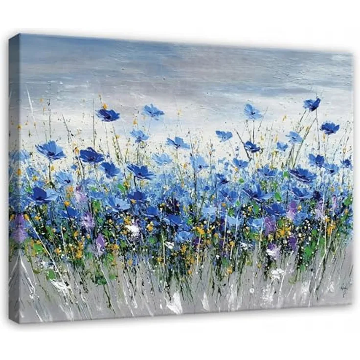 WallArena Leinwand Bilder Blumen 40x30 cm, Premium Canvas Wandbild mit stabiler Holzrahmenkonstruktion und UV-beständiger Drucktechnologie