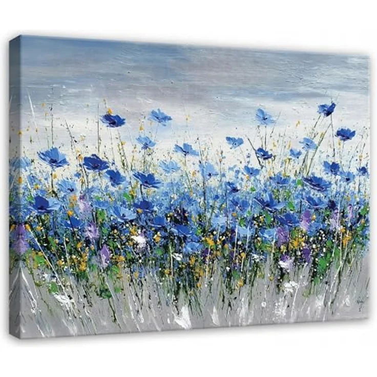 WallArena Leinwand Bilder Blumen 40x30 cm, Premium Canvas Wandbild mit stabiler Holzrahmenkonstruktion und UV-beständiger Drucktechnologie – Bild 1