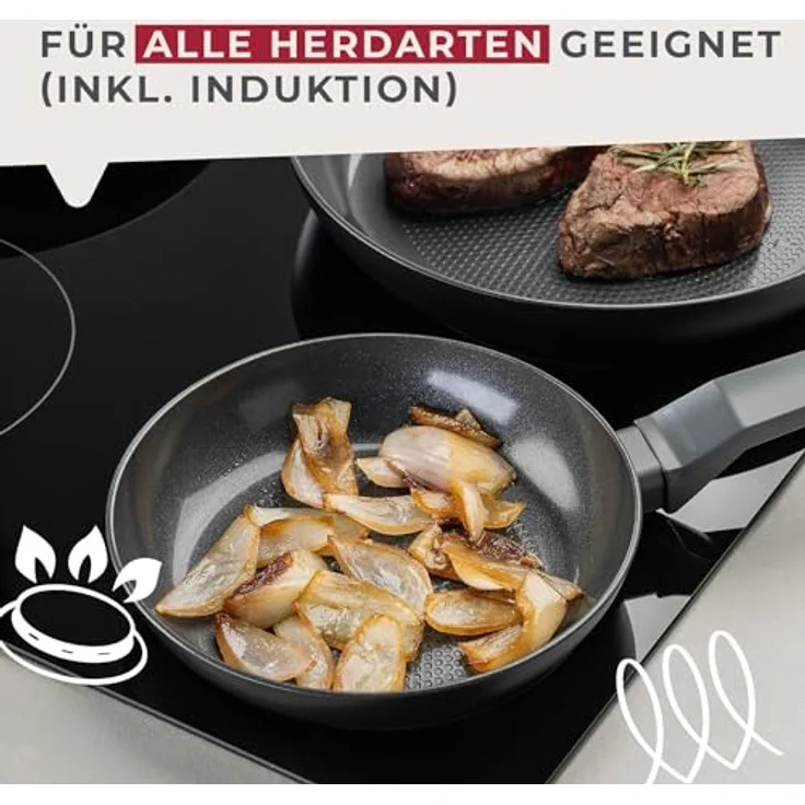 FACKELMANN Pfanne 20cm Statement – Keramik beschichtete Pfanne - Recyceltes Aluminium mit Antihaft-Beschichtung, Wabenbodenstruktur – Für alle Herdarten inklusive Induktion, PFAS-frei – Bild 6