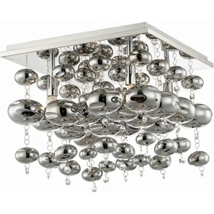 Lindby Deckenleuchten Esfera, Metall, Chrom IP20, 4 x 33 W