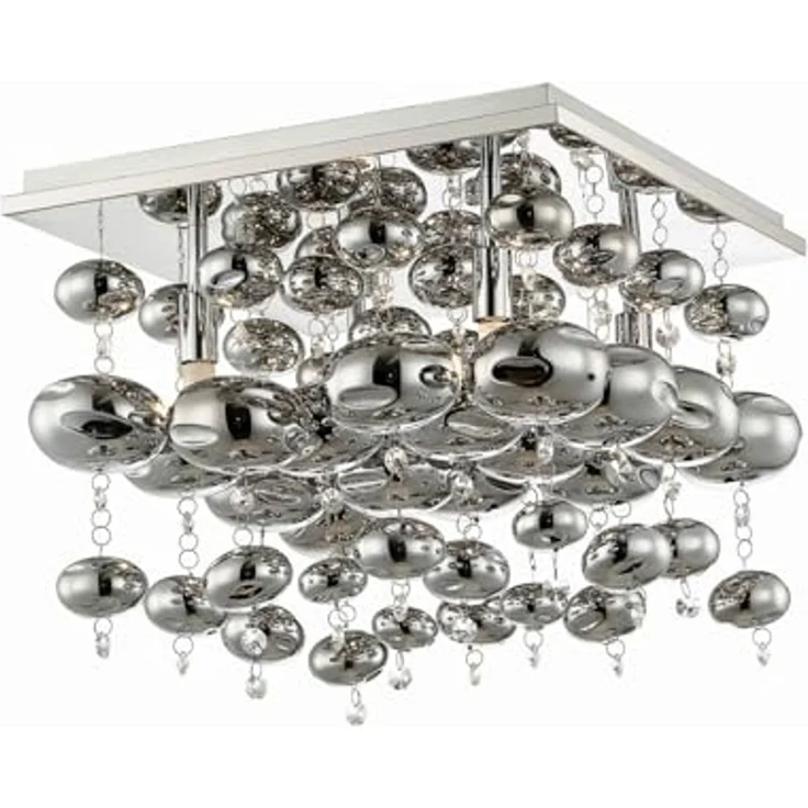 Lindby Deckenleuchten Esfera, Metall, Chrom IP20, 4 x 33 W – Bild 1