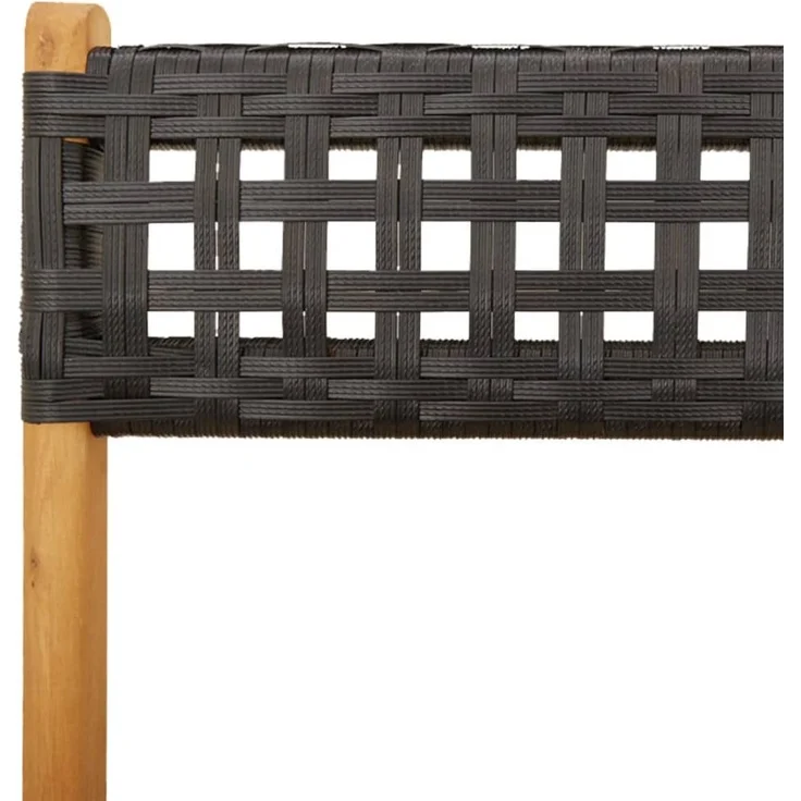 vidaXL Gartenstühle 4 Stk. Klappbar Schwarz Poly Rattan & Massivholz 3214592 – Bild 8