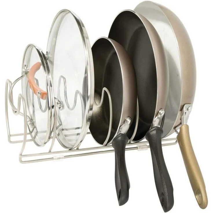 Geschirrablage silber Topfdeckelhalter Pfannenhalter Metall Ständer Rack mDesign – Bild 2