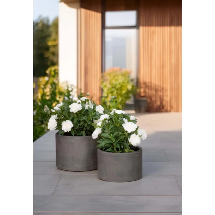 Roccastone mattes Bodengefäß Classic aus Beton Ø 55 cm, Höhe 46 cm natur beton – Bild 4