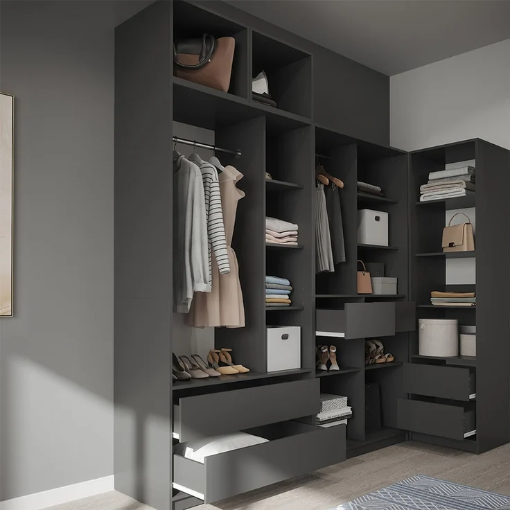 Kleiderschrank Elmo Anthrazit 50 x 40 cm 3er Set Vicco – Bild 5