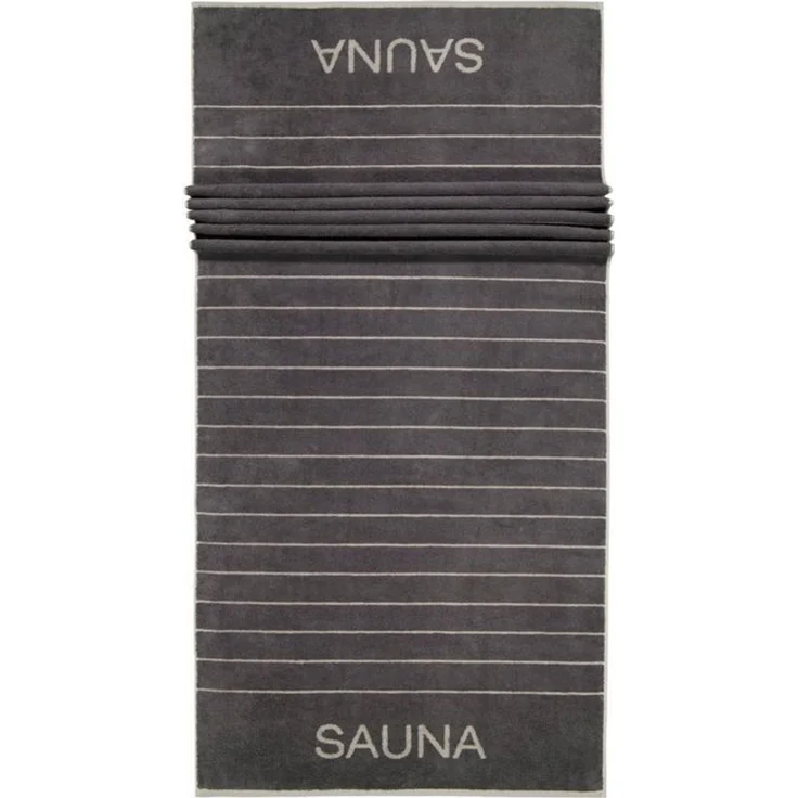 CAWÖ Saunatuch - C Balance, 80x200 cm, Walkfrottier, Baumwolle, Streifen Anthrazit – Bild 4