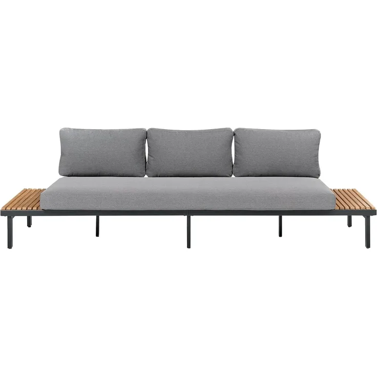 Gartensofa 3-Sitzer FIVIZZANO Akazienholz Dunkelgrau