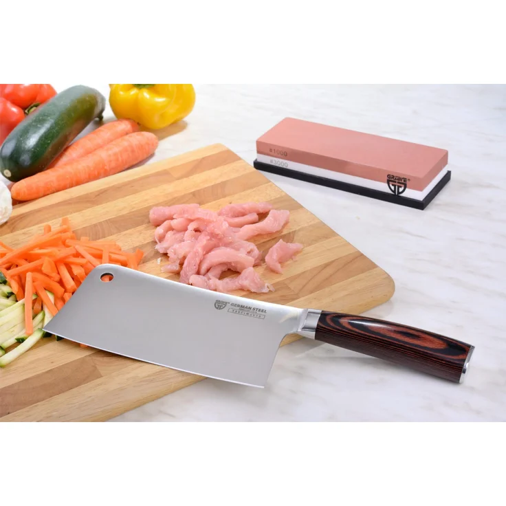Chinesisches Kochmesser-Set mit Wetzstein – Bild 5