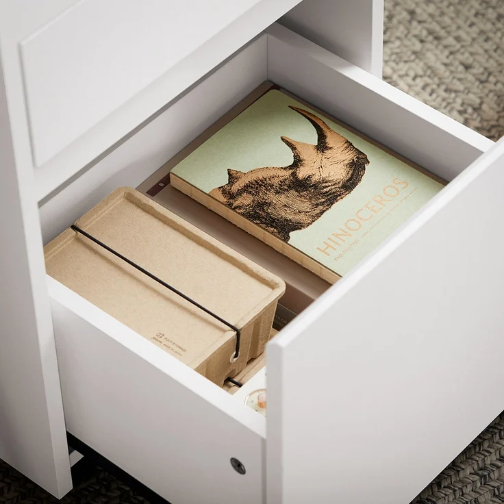 SoBuy FBT121-W Schubladenschrank Büro, Spanplatte, Melamin, Weiß, 40 x 54 x 40 cm – Bild 6