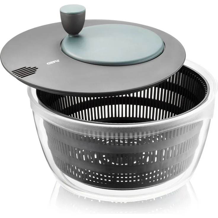 GEFU Salatschleuder 4-IN-1, Schleuder für Salat aus Kunststoff, inkl. Frischhaltedeckel, die Schüssel kann zum Servieren verwendet werden – Bild 3