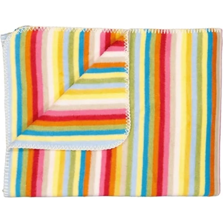 CAWÖ Wohndecke, 150x200cm - Lifestyle, Streifen, Fleece Mehrfarbig 150x200cm – Bild 4