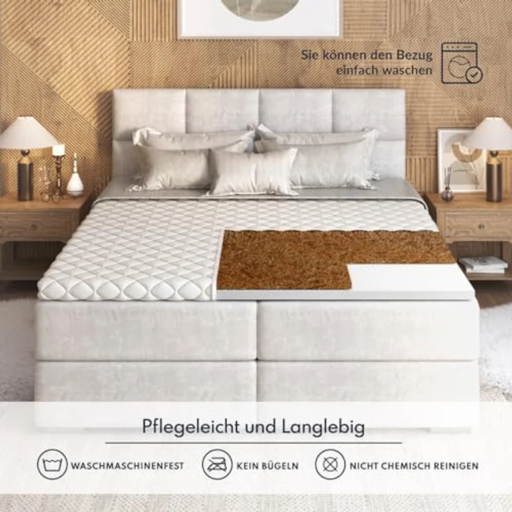 FDM Topper 180x200 cm, Matratzenauflage mit KOKOS, 4 cm Kaltschaum, H4, waschbarer Premium Bezug, antiallergisch – Bild 7