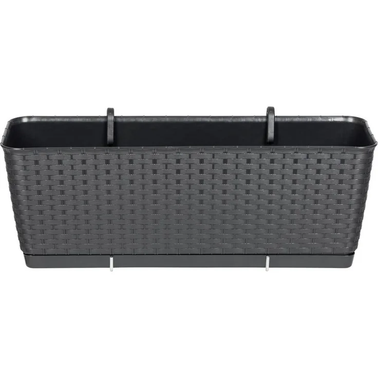 Kreher Balkonkasten Rattan-Balkontopf RATOLLA: 50 cm in Anthrazit