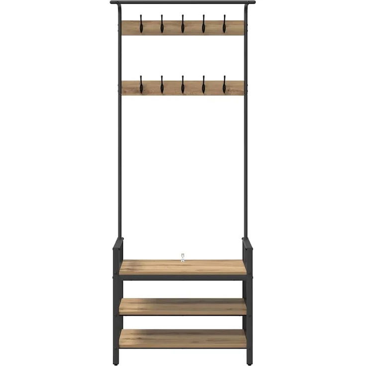 vidaXL Garderobenständer 75 x 34 x 184 cm Artisan-Eiche Holzwerkstoff 879958 – Bild 5