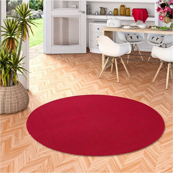 Snapstyle Veloursteppich Feinschlingen Velour Teppich Strong Rund, Rund, Höhe: 5 mm – Bild 1