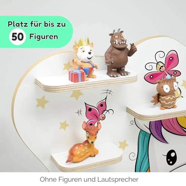 stadtecken Holzregal für Musikbox I Geeignet für die Toniebox und ca. 50 Tonies I Perfekte Tonie Aufbewahrung im Kinderzimmer I Zum Aufstellen oder Aufhängen (Lovely Pony, Groß) – Bild 5