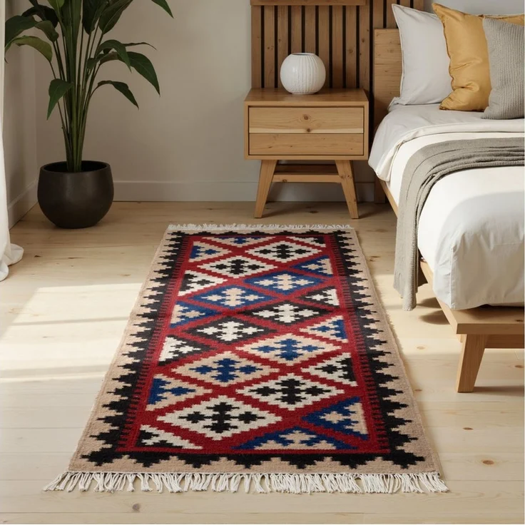 HANSE Home Teppich Kelim Rami, rechteckig, Höhe: 3 mm, Wolle, Baumwolle, Natur, Handgewebt, orientalisch, Boho, traditionell – Bild 1