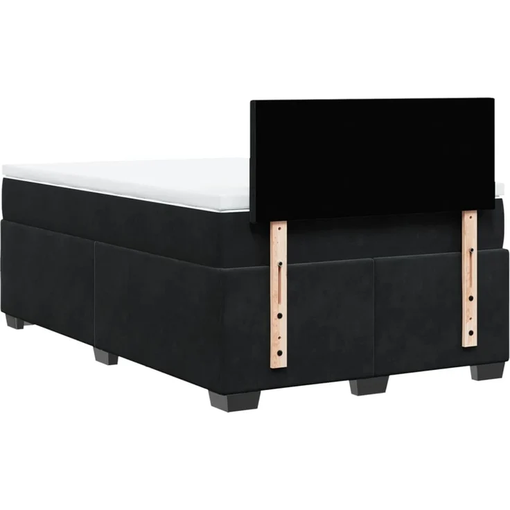 vidaXL Boxspringbett mit Matratze Schwarz 120x200 cm Samt 3288578 – Bild 12