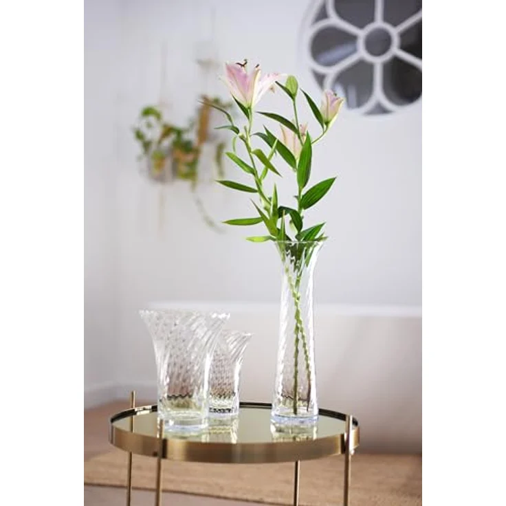 LEONARDO RAVENNA Solifleurvase, handgefertigte geschwungene Glasvase mit 3D Veredelung für Einzelblumen, Unikat, Höhe 26,5 cm, transparentes Klarglas, 018611 – Bild 5