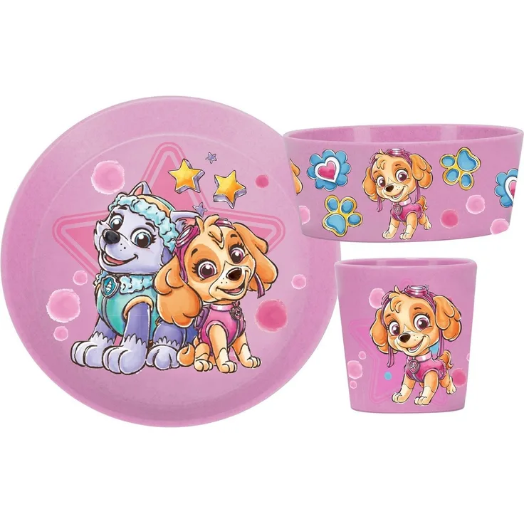 Koziol CONNECT Kindergeschirrset 3-teilig Paw Patrol organic pink
