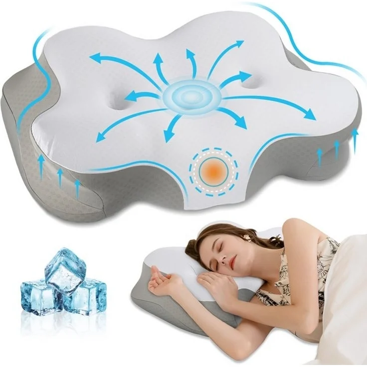 Esun Schönheitskissen Nackenstützkissen, Kopfkissen Memory Foam, Kissen Seitenschläferkissen, Füllung: Rückstellschaum, Seitenschlafer, Bauchschlafer, Rückenschlafer, Innovatives Design, das nicht auf die Ohren drückt, Kissen für Seiten Rücken & Bauchs... – Bild 4