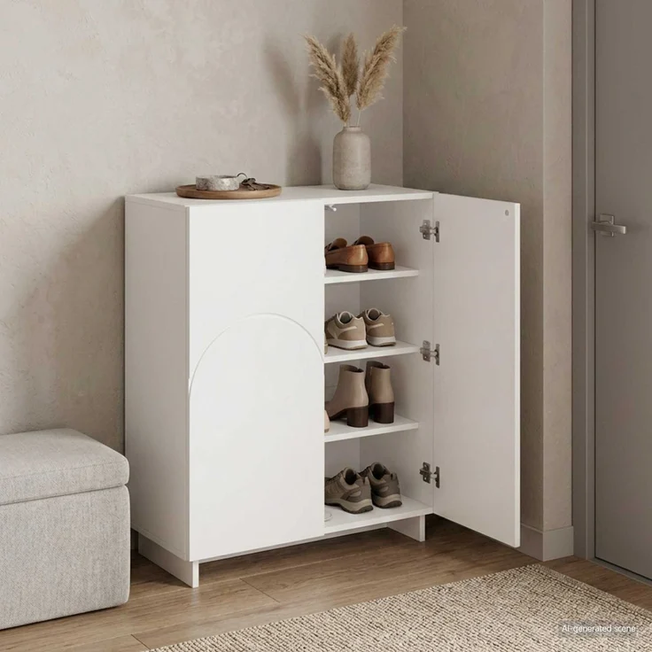vidaXL Schuhschrank 73 x 38 x 87,5 cm Holzwerkstoff Hochglanz Weiß 8011652 – Bild 1