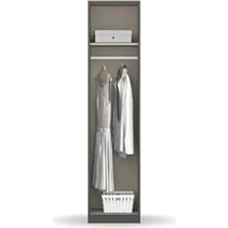 Rauch Möbel Alabama, Kleiderschrank für Schlafzimmer, Kinderzimmer, Wohnzimmer, Garderobe, Flur, 1-türig, Spiegel, mit Zubehör Basic, Farbe Eiche Artisan, Holz, Breite 47 cm – Bild 6